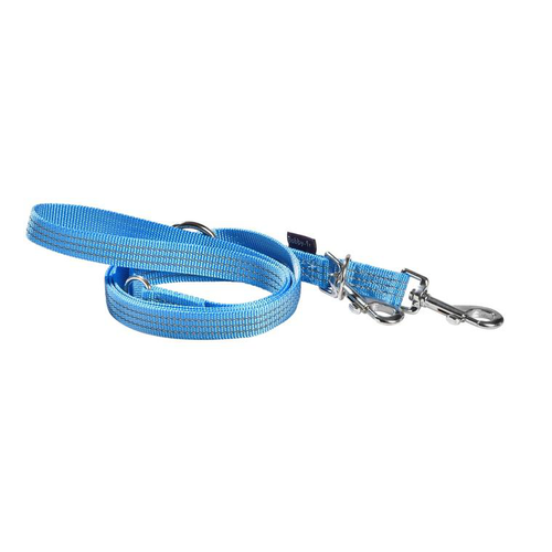 Visuel 1 du produit Laisse pour chien coloris bleu en nylon tressé Bobby Safe 3 positions – Taille L
