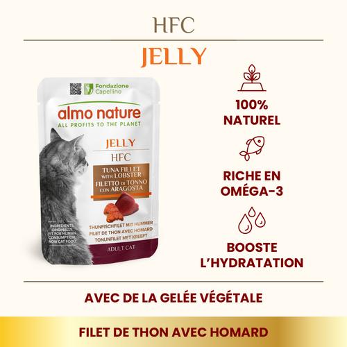 Visuel 2 du produit Pâtée pour chat HFC Jelly au filet de thon et homard Almo Nature - 55 g