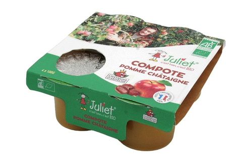 Visuel 1 du produit Purée de pomme chataigne bio Juliet - 4 x 100 g