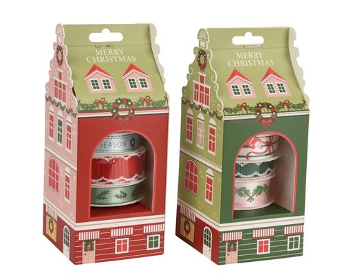 Visuel 1 du produit Boîte maison de 4 rubans en polyester multicolore de 100 x 2 cm