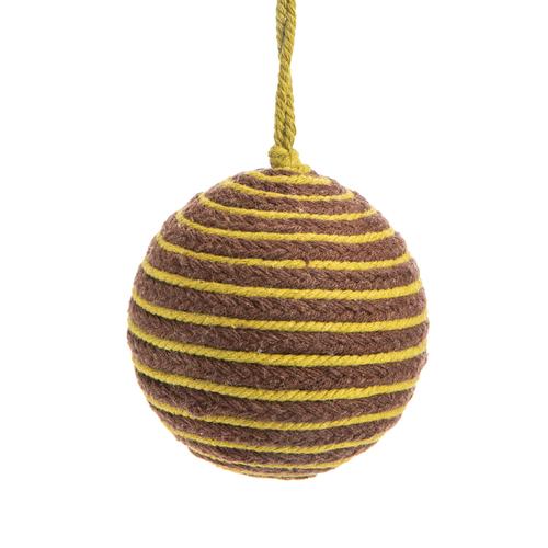 Visuel 1 du produit Boule à lignes en coton et plastique vert et jaune - Ø 10 cm