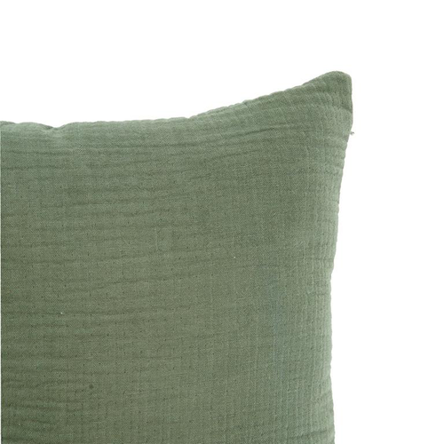 Visuel 2 du produit Coussin en gaze de coton vert - 50 x 30 cm