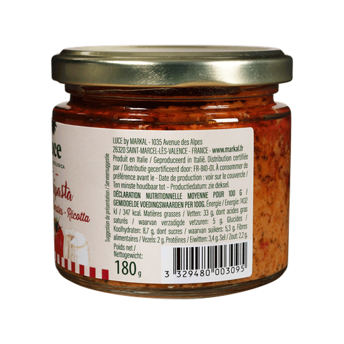 Visuel 2 du produit Sauce bio Apéripasta poivrons tomates ricotta Luce - 180 g