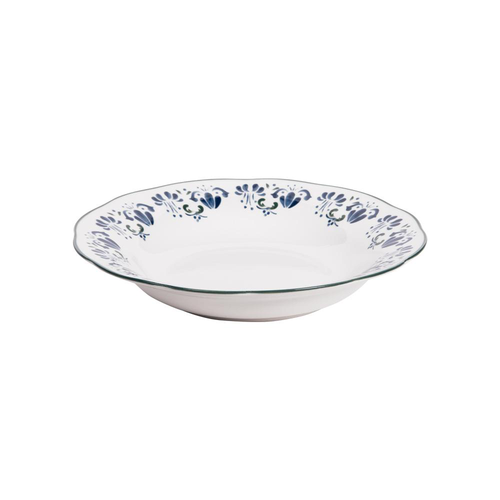 Visuel 2 du produit Assiette creuse en porcelaine blanche et bleue Giverny - Ø 22 cm