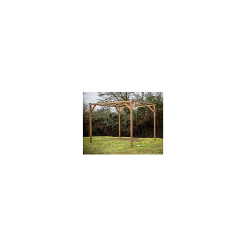 Visuel 1 du produit Pergola en bois d’épicéa thermo-chauffé livrée Foresta Bois - 300 x 296 x 235 cm