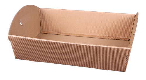 Visuel 1 du produit Corbeille Rome en carton kraft cannelure Cav Service - 39 x 30 x 9,5 cm