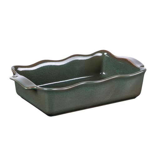 Plat à Gratin En Grès Fiorella Vert - 39.5x24 Cm - Four, Micro-ondes, Lave-vaisselle
