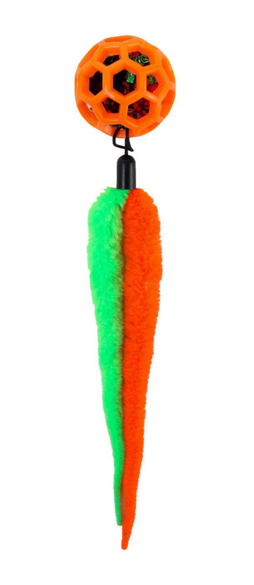 Visuel 1 du produit Jouet pour chat balle et queue chenilles coloris orange Wouapy - Ø 4,8 cm