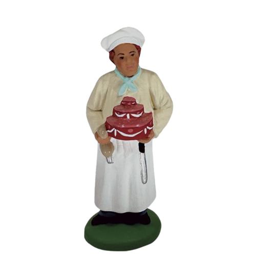 Visuel 1 du produit Personnage de crèche de Noël pâtissier Santons Escoffier - 7 cm