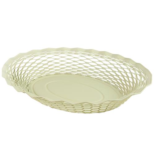 Visuel 1 du produit Corbeille à pain en inox coloris vanille - 30 x 24 x 5 cm