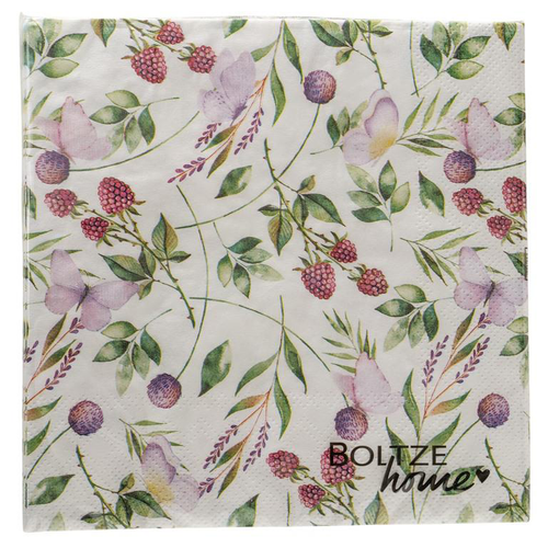 Visuel 1 du produit Serviettes en papier rose et vert Fantasy x20 - 16,5 x 16,5 cm