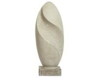 Visuel 1 du produit Statue ovale en fibre argile coloris blanc cassé Decoris - 30,5 x 30,5 x 79 cm