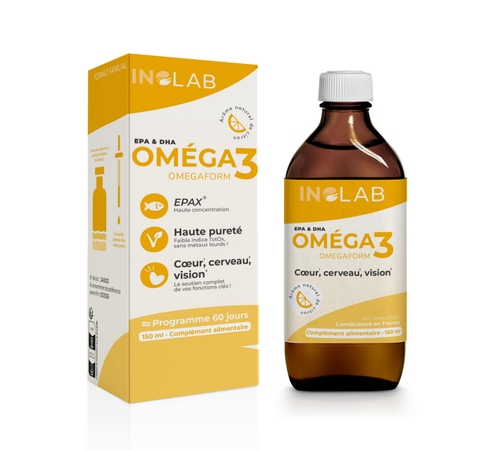 Visuel 1 du produit Complément alimentaire Oméga 3 ultra-concentré goût citron Inolab – 150 ml