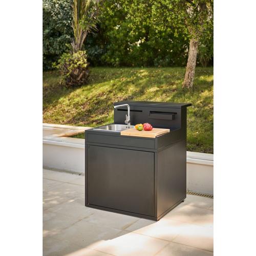 Visuel 6 du produit Support évier fermé en acier noir forme comptoir de bar Forge Adour - 90 x 97,2 x 112,5 cm
