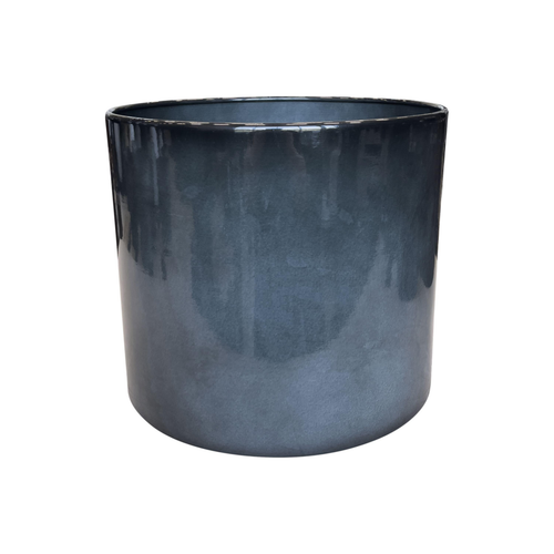 Visuel 1 du produit Pot cylindrique coloris gris en métal recyclé - 21 x 21 x 18 cm