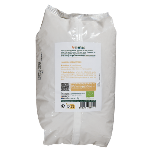 Visuel 2 du produit Farine de blé intégrale T150 bio en sachet de 1 kg