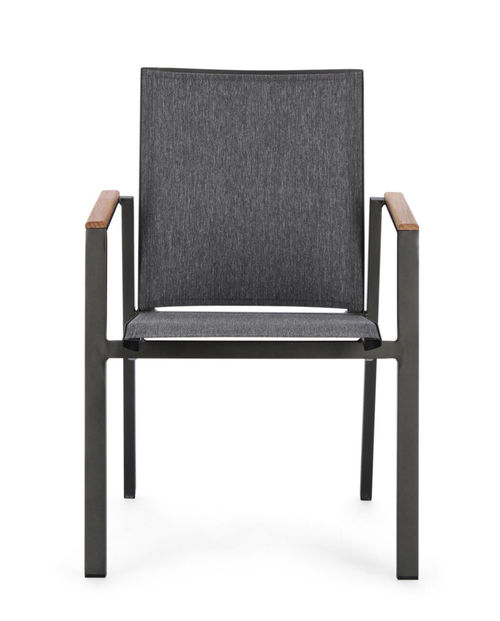 Visuel 3 du produit Fauteuil Capucine coloris gris en bois en aluminium et teck - 59 x 61 x 88 cm