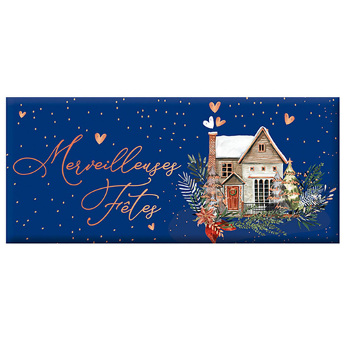 Visuel 1 du produit Mini tablette de chocolat au lait  « Merveilleuses Fêtes » Art Grafik