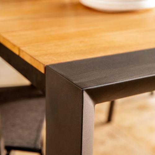 Visuel 10 du produit Table avec allonges Capucine coloris bois en aluminium et teck - 253/319/384 x 110 cm