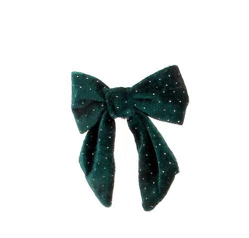 Visuel 1 du produit Nœud en velours vert pailleté Fluffy petit modèle - 20 x 26 cm