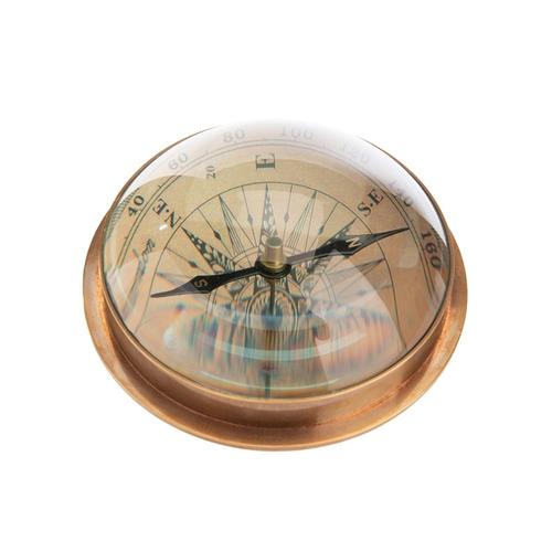 Visuel 2 du produit Rose des vents décorative en métal et verre naturel - Ø 11 x H 4 cm