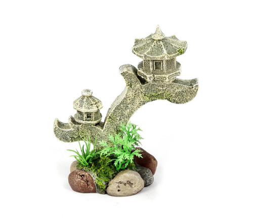 Visuel 1 du produit Décoration pour aquarium coloris multicolore Torche Balinaise 3 arches Aquatlantis - 13,5 x 9,5 x 7,5 cm