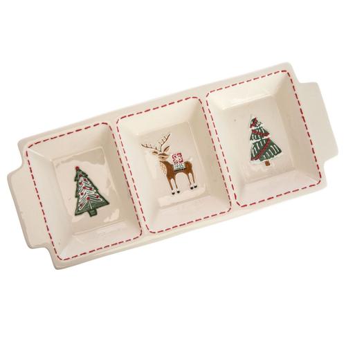 Visuel 2 du produit Assiette Fran coloris blanc en grès - 4,5 x 38,5 x 16,5 cm