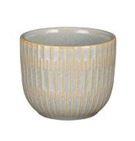 Visuel 1 du produit Pot rond en céramique coloris gris glacé Sara - Ø 7,5 x H 6 cm