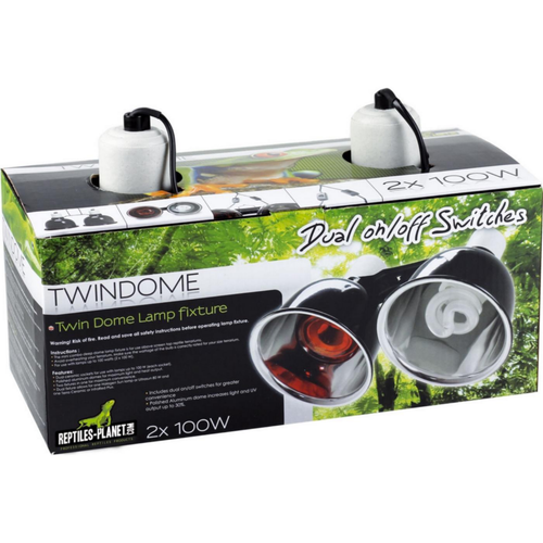 Visuel 1 du produit Support pour éclairage et chauffage terrarium Reptile Planet Twindome - Ø 14 x H 16 cm