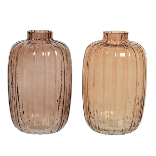 Visuel 1 du produit Vase coloris beige en verre - Ø 13,5 cm