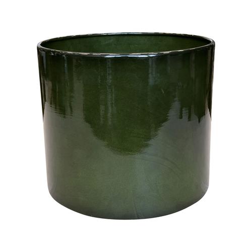 Visuel 1 du produit Pot cylindrique en métal recyclé coloris vert algue vif Upcycle Cylindre XXL - Ø 43 x H 37 cm