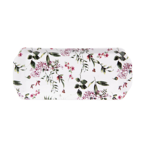 Visuel 1 du produit Plat à cake en porcelaine motifs floraux Champêtre - 36 x 40 cm