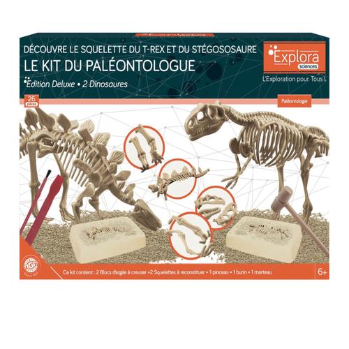 Visuel 1 du produit Kit paléontologue avec 2 squelettes de dinosaures à reconstituer Explora