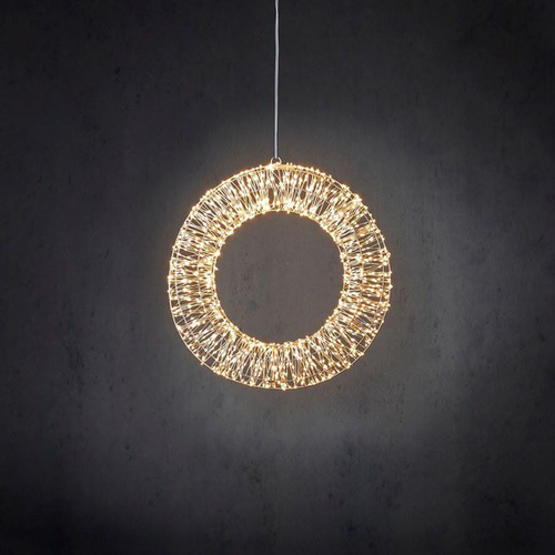 Visuel 1 du produit Couronne lumineuse LED à lumière blanc fixe sur secteur - 5 x 45 cm