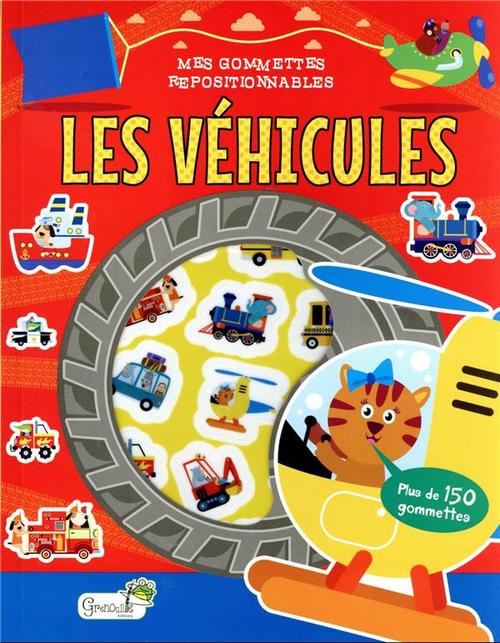 Visuel 1 du produit Livre de gommettes repositionnables "Les véhicules" aux Éditions Grenouille