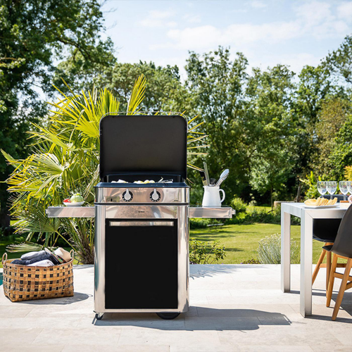 Visuel 4 du produit Plancha gaz sur chariot, 65 cm, noir et inox - ENO Combo ENOSIGN