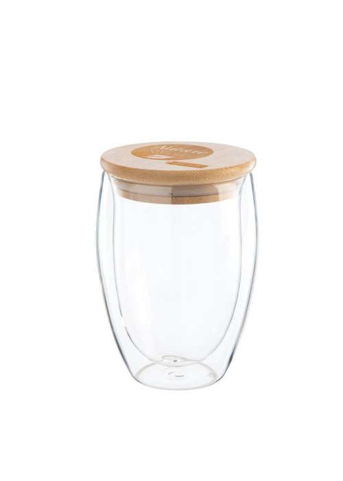 Visuel 1 du produit Mug en verre et couvercle bambou Nature & Vous - 350 ml