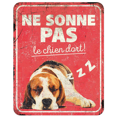 Visuel 1 du produit Panneau d'avertissement beagle coloris rouge en métal galvanisé D&D Home - 25 x 20 x 0,3 cm