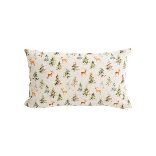 Visuel 1 du produit Coussin en coton et lin à motif hiver Mélèze - 50 x 35 cm