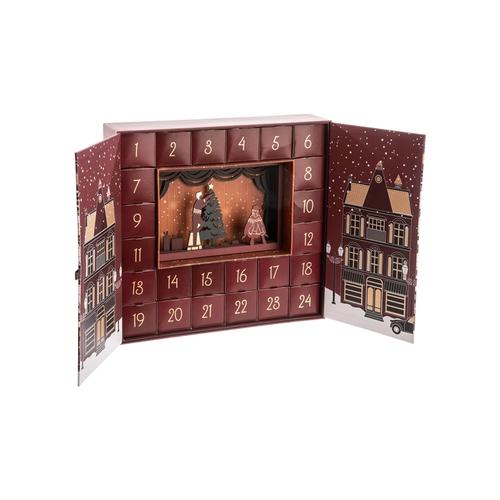 Visuel 1 du produit Calendrier de l’Avent en papier rouge et vert - 33,7 x 8,3 x 32,4 cm