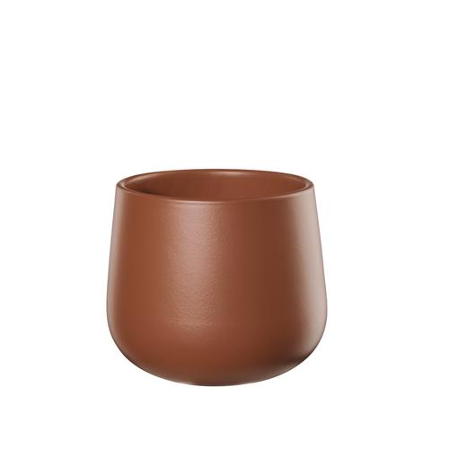 Visuel 1 du produit Cache-pot en céramique modèle 620-15 coloris cayenne - Ø 13,5 x H 13 cm