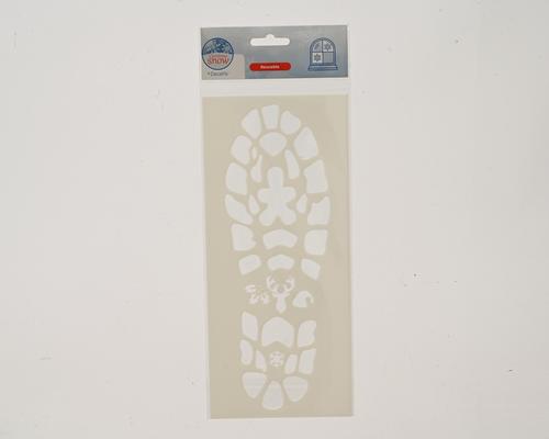 Visuel 1 du produit Pochoir empreinte de pas du Père Noël en PET blanc - 25 x 12,5 cm