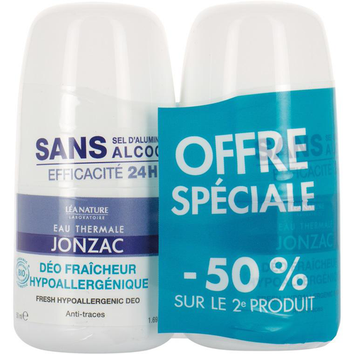 Visuel 1 du produit Lot de 2 déodorants fraîcheur 24 h haute tolérance bio Eau Thermale Jonzac – 2 x 50 ml