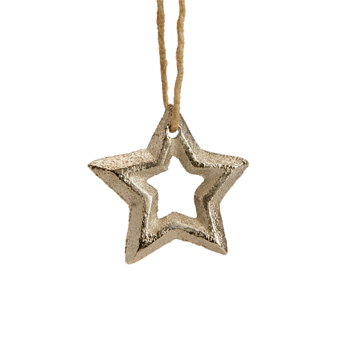 Visuel 1 du produit Pendentif de Noël forme étoile en aluminium argent Sasil - 5 x 5 cm