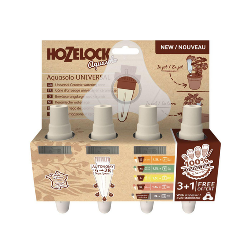 Visuel 1 du produit Système d'arrosage coloris violet Hozelock Aquasolo Pour pot universel Pack 3 + 1