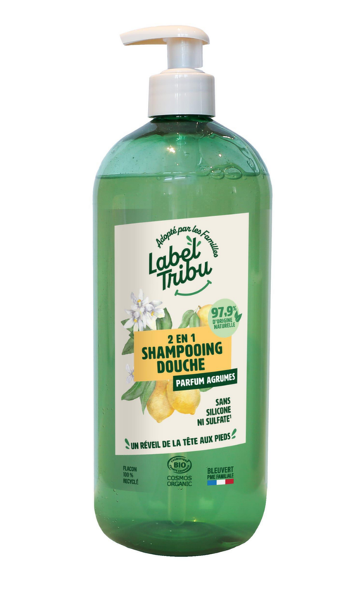 Visuel 1 du produit Shampooing douche 2 en 1 bio aux agrumes Label Tribu - 1 L