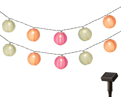 Visuel 1 du produit Guirlande de lampions colorés 10 LED coloris blanc chaud - 4,5 m