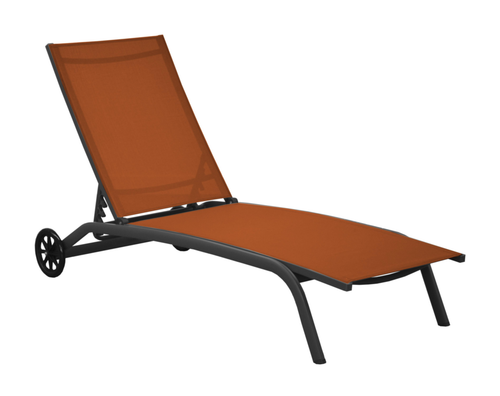 Visuel 1 du produit Bain de soleil Stello sienne coloris marron en aluminium - 192 x 71 x 30/92 cm