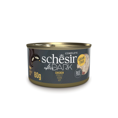 Visuel 1 du produit Alimentation humide pour chat pâtée poulet Schesir After Dark - boîte de 80 g