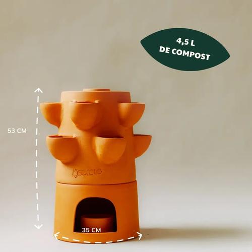Visuel 2 du produit Potager autofertile 1 étage coloris marron en terre cuite terracotta Ceercle - 20 kg